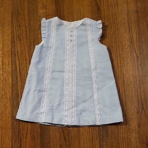 Luli & Me Blue Lace Trim Dress